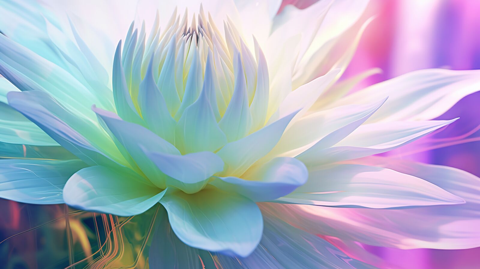 A soft white and blue lotus in bloom — care, held gently by structure